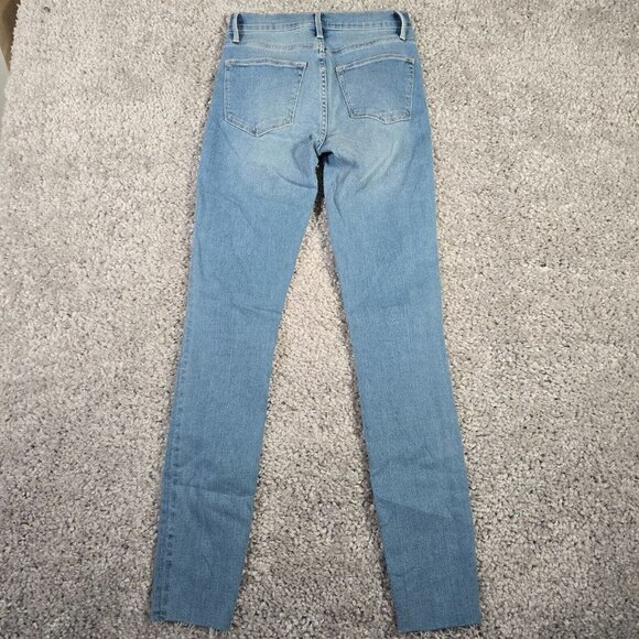 Frame Jeans Womens 25  Blue Le High Skinny Raw Hem Stretch Denim New - Picture 10 of 15